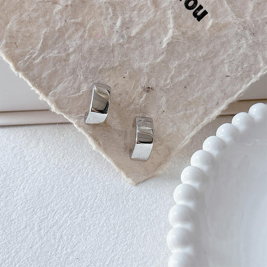 宽面造型简约时尚银针耳圈纪念日百货门店同款-162243275 商品图4