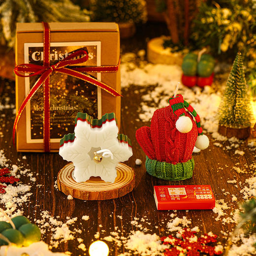 圣诞节香薰蜡烛礼盒 圣诞树姜饼人创意造型香氛蜡烛  diy伴手轻奢礼品 商品图3