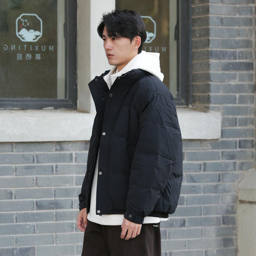 DRONKOO 2025 立领前襟绗线钉扣下摆双层基础短款中厚羽绒服 商品图1