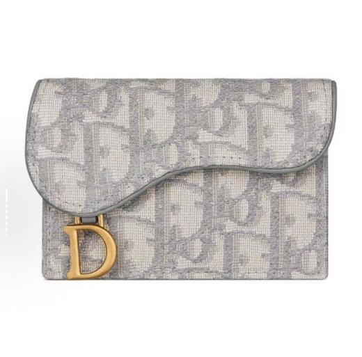 迪奥 Saddle 系列 Bloom 翻盖刺绣老花满印Oblique织物卡夹卡包零钱包（ZB*LZ） 商品图1