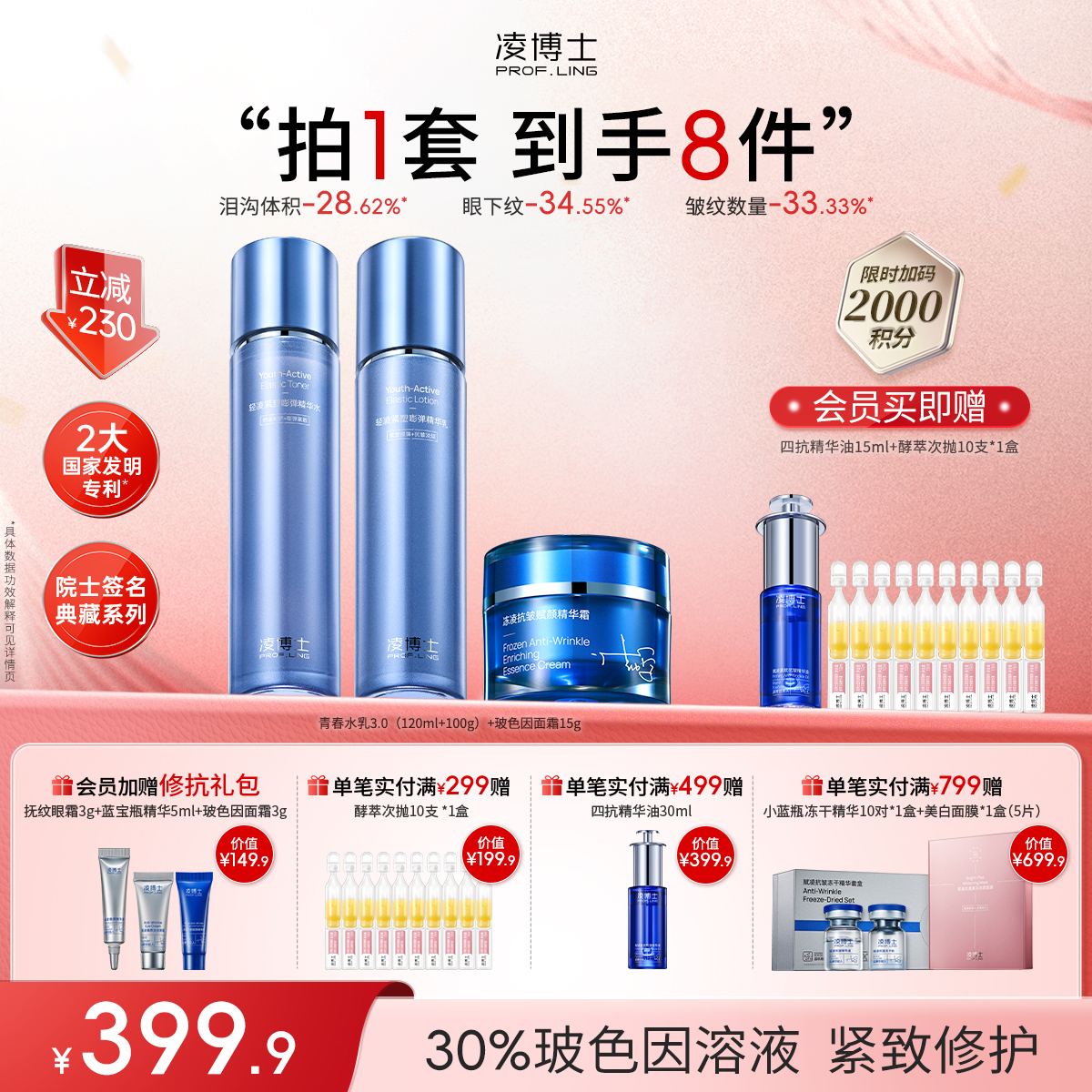 【年终回馈】院士典藏系列·青春水乳3.0+玻色因面霜院士签名典藏系列