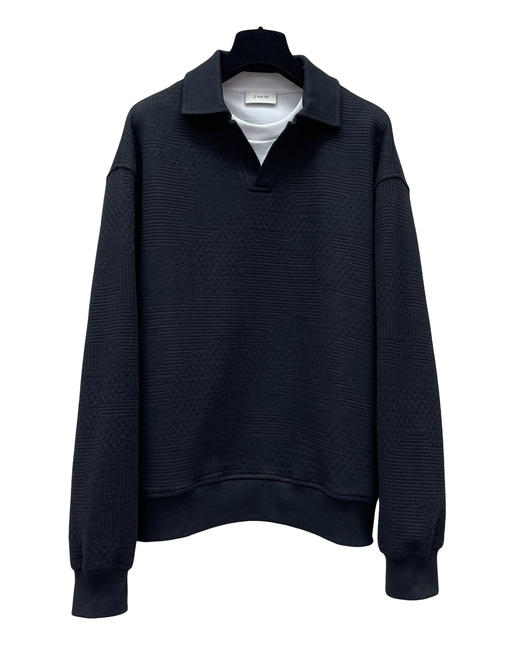 中性款假两件polo领卫衣he013 商品图0