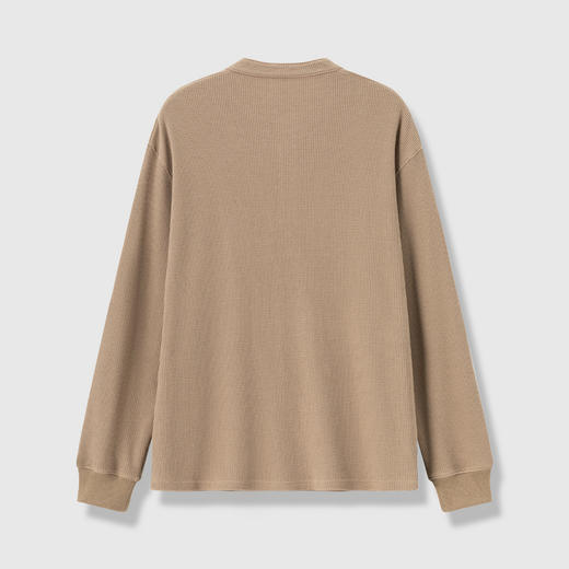 GXG男装25秋季时尚百搭肌理感简约休闲男式圆领长袖T恤衫上衣K&C 商品图5