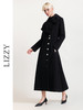 LIZZY 秋冬欧式复古手工盘花大翻领配可脱卸胸针绵羊毛长款大衣外套6372 商品缩略图1