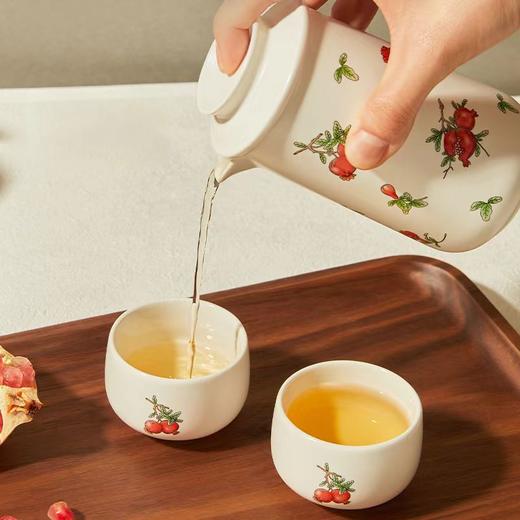 石榴花开泡茶器  壶180ml (双层) /杯60ml 商品图1