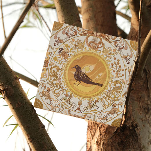 文物元素艺术丝巾两款可选 双面真丝绸缎披肩丝巾 纪念礼物 商品图3