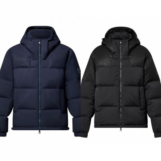 L-C （男款）浮雕logo拼接羽绒棉服 商品图0