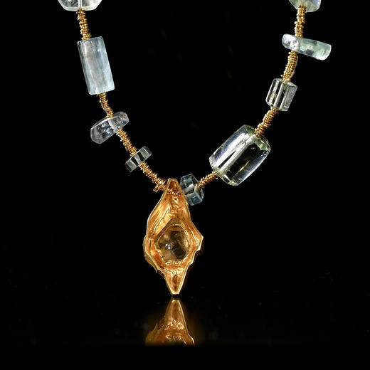 西亚高古黄水晶+汉代海蓝宝项链 商品图2