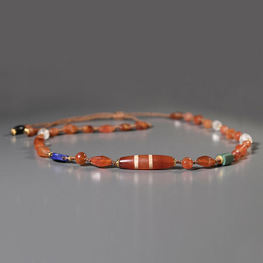 焦糖蚀花线珠+五彩多宝项链 商品图1