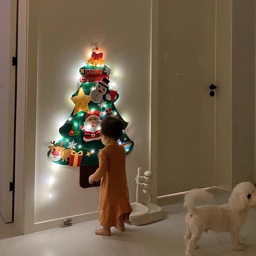 【DIY舞狮摇钱树&圣诞树】 自粘圣诞节派对装饰 毛毡布儿童手工材料包 新年元旦圣诞装饰 商品图0