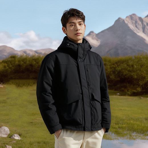 罗蒙冬季短款羽绒服男士极简港风连帽防风保暖羽绒服外套 商品图3