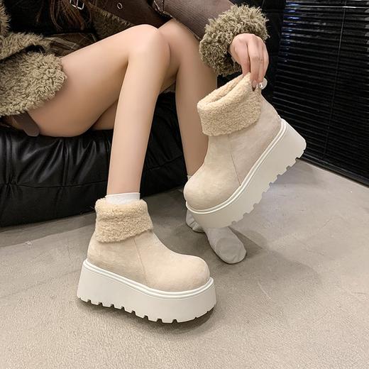 【YW】无忧购复古厚底增高雪地靴女防滑加绒保暖棉鞋F009（截单后3-5天发货） 商品图2