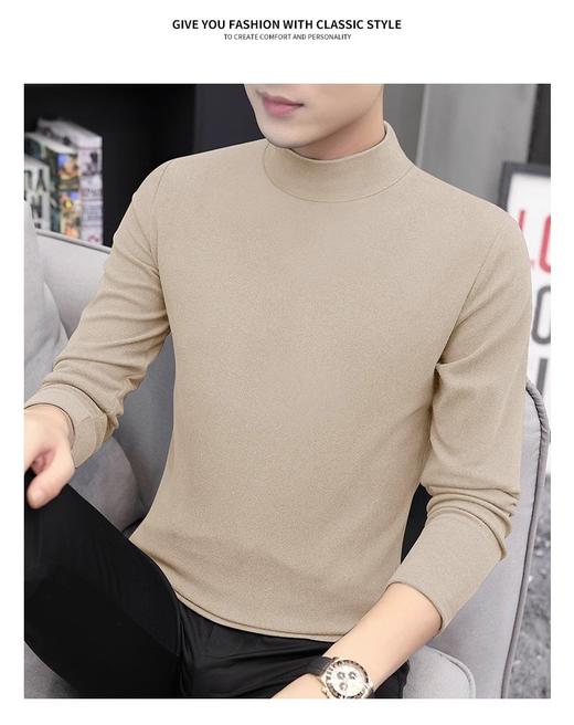 【买一送一】超值2件装 防静电蓄热速暖男士打底衫 秋冬德绒抗菌半高领保暖打底衫男长袖简约内搭双面磨毛加绒上衣男 商品图6