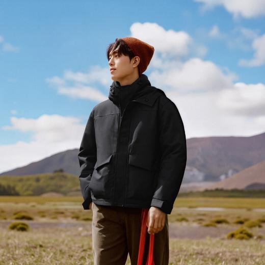 罗蒙冬季短款羽绒服男士极简港风连帽防风保暖羽绒服外套 商品图2