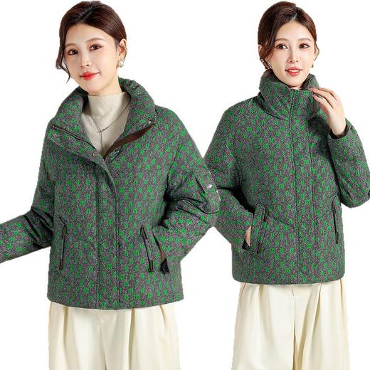 时尚羽绒服2025年冬季新款韩版短款休闲印花一字领面包服QYM-YIYI-J25B31 商品图4