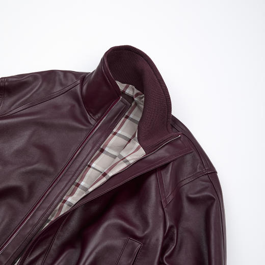 ROMISTUDIO英国进口哑光小羊皮抽褶轮廓感皮衣外套 RWCAWU6763 商品图2