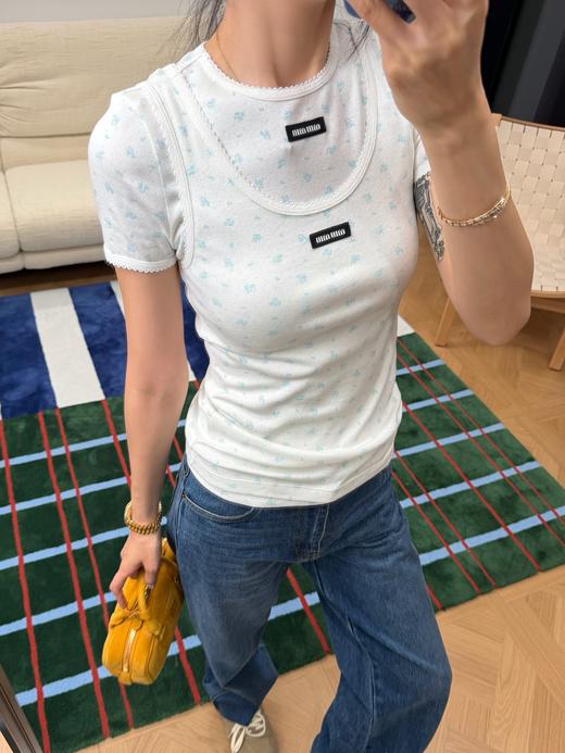 缪缪 Holiday系列碎花短袖T恤(KX*MM) 商品图1