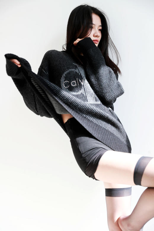 大字母肌理感毛衣，慵懒风氛围针织衫。情侣宽松打底毛衣C112866 商品图0