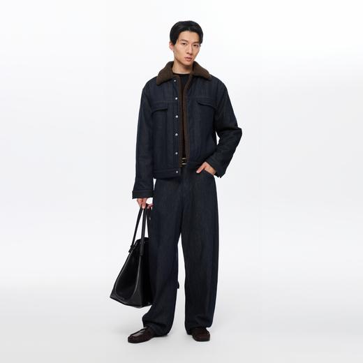 oneup牛仔拼毛棉服（男女同款） 商品图1