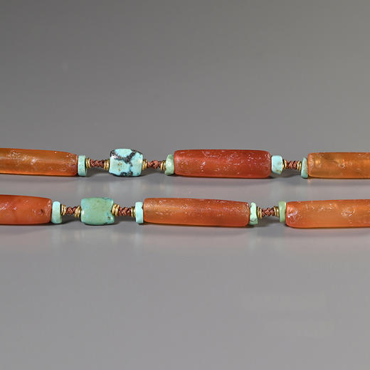 战国五色沁绞丝环+春秋绿松石+西亚高古红玛瑙项链 商品图7