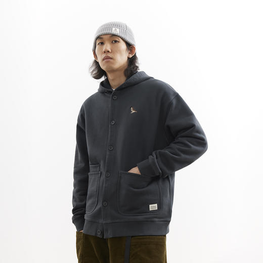 吃茶去chichaqu25重磅带帽开衫卫衣复古加厚帽衫秋冬休闲男女百搭 商品图11