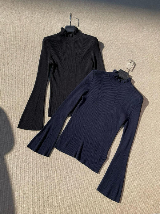 1128-2独家圆正 小禾 喇叭袖羊毛针织套衫 商品图0