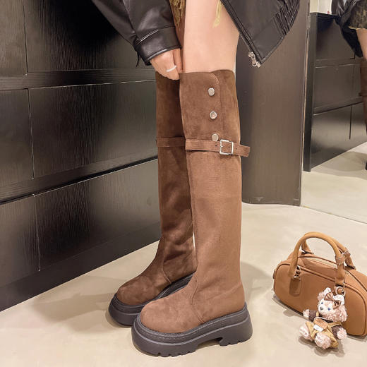 【YW】无忧购两穿过膝靴女秋冬绒面厚底长靴M19  （截单后3-5天发货） 商品图3