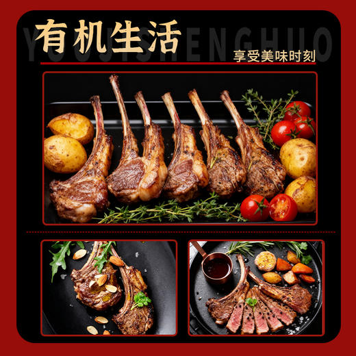 金陇雪有机羔羊原切法式羊排 国产羊肉生鲜食材羊排烧烤食材 1斤装 商品图3