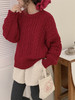 【YW】无忧购韩系复古浮雕麻花毛衣女秋冬慵懒纯色针织上衣2246#（截单后3-5天发货） 商品缩略图4