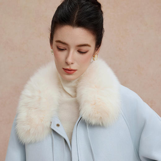 QP602斯尔丽2025冬季新款狐狸毛内胆鹅绒保暖轻薄短款廓形时尚减龄皮草 商品图9