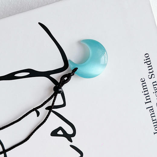 猫眼石月牙天然石长链项链-纪念日百货门店同款168195278 商品图1