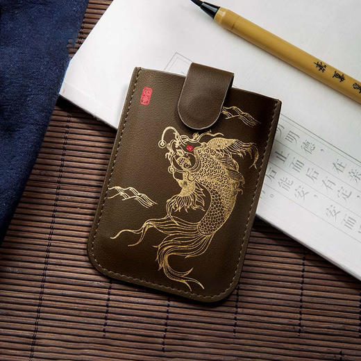 灵机生活馆旗舰店 国潮中国风锦鲤呈祥卡包pu皮文创礼品便携小巧 商品图0