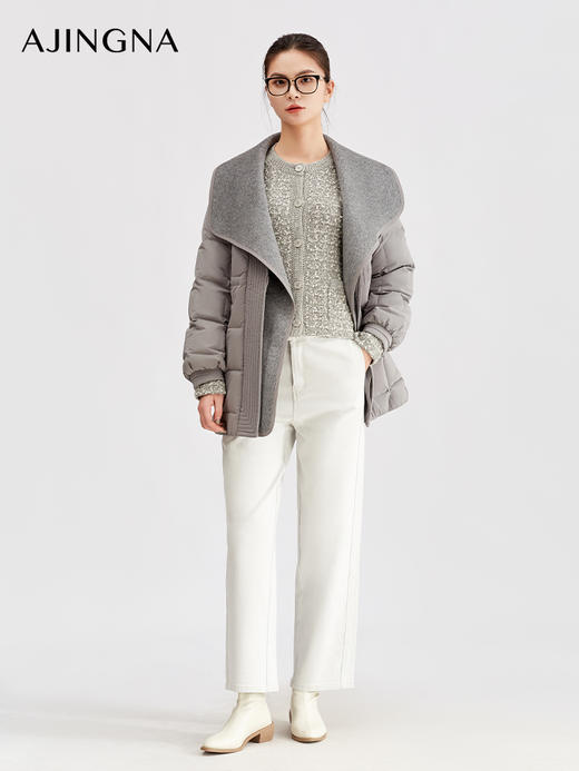 【商场同款】阿菁娜冬季新款宽领羽绒服减龄不臃肿A30D216016 商品图5