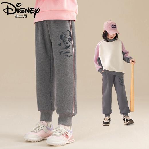 迪士尼女童加绒裤子一体绒外穿2024新款儿童运动裤加厚保暖休闲裤 商品图5