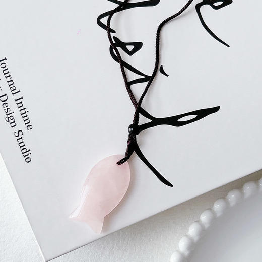 设计精致小巧小鱼吊坠天然石长链项链-纪念日百货门店同款168195315 商品图1