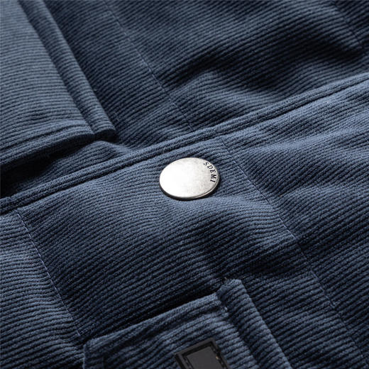 罗蒙白鸭绒羽绒服翻领灯芯绒面料保暖舒适暖和休闲通勤日常棉服外套 商品图10