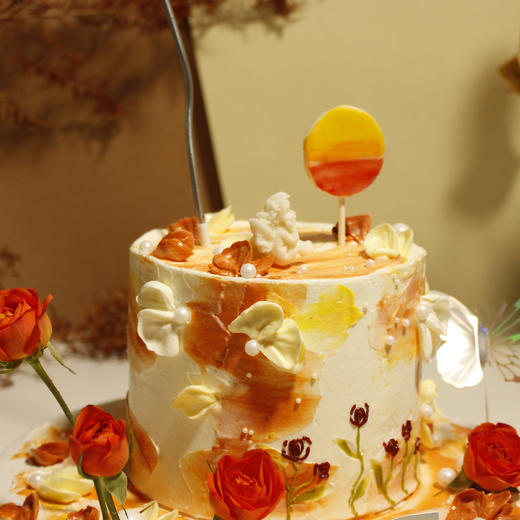 射手座灵感蛋糕【热烈的绽放】1.5磅 香草奶油芒果夹心口味 | 左羊 商品图2