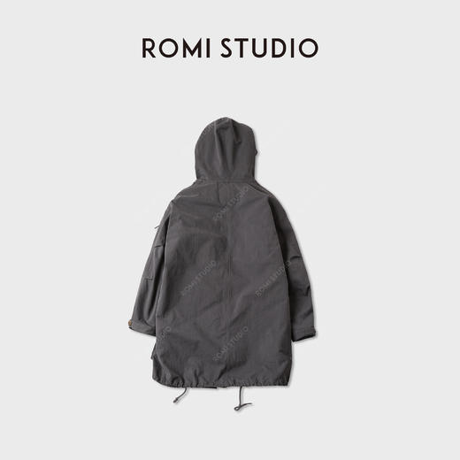 ROMI STUDIO“美式复古”重工洗水可拆卸连帽风衣外套 RWCWWT6047 商品图2