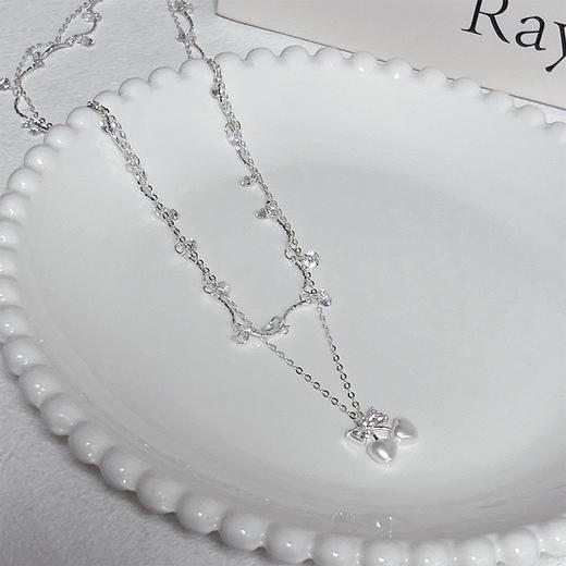 双层串珠项链温柔气质小众高级锁骨链叠戴项链-纪念日百货门店同款 163001551 商品图0