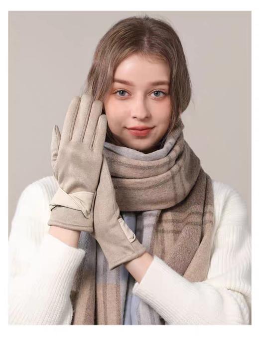 LEOS VITI小香风麂皮绒保暖手套 商品图2