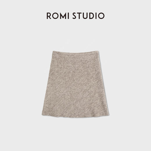 ROMI STUDIO“简约老钱”羊羔毛丝光羊毛针织A字半身裙 RWCWXG6895 商品图4