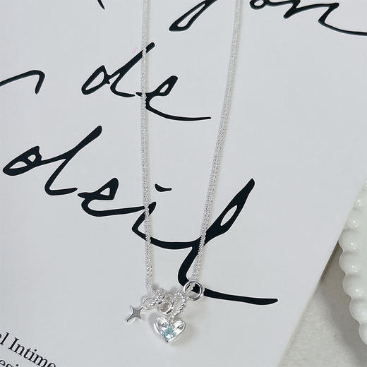 芝栀挞琉璃双子星项链小众闪耀星星锁骨链项链-纪念日百货门店同款 163893587 商品图1