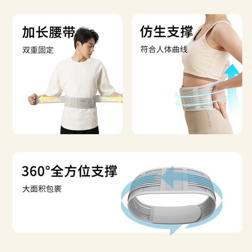 和正护腰带HZ-Y10 单只装 家用父母轻薄透气办公室男女士久坐腰部支撑 运动健身腰带 节日礼物送父母女朋友 专业护腰 商品图1