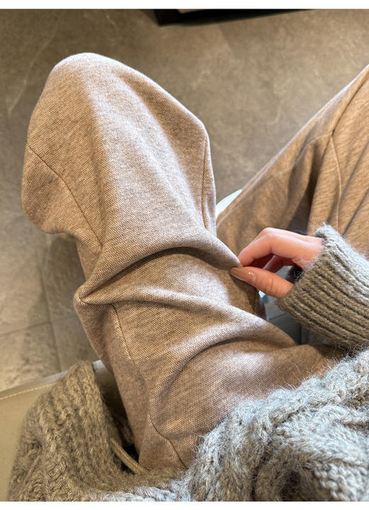 【YW】无忧购羚羊绒加绒高腰喇叭裤女秋冬季显瘦休闲抽绳运动裤Z818/Z819/Z820（截单后3-5天发货） 商品图10