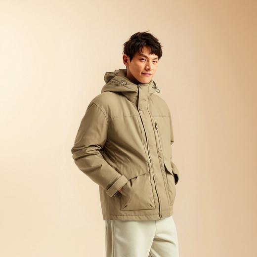 罗蒙冬季短款羽绒服男士极简港风连帽防风保暖羽绒服外套 商品图1