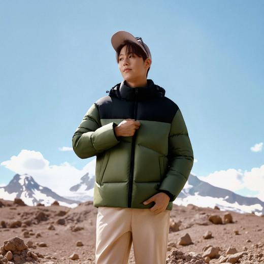 罗蒙冬季短款羽绒服男士拼色连帽休闲百搭面包服保暖羽绒外套 商品图1