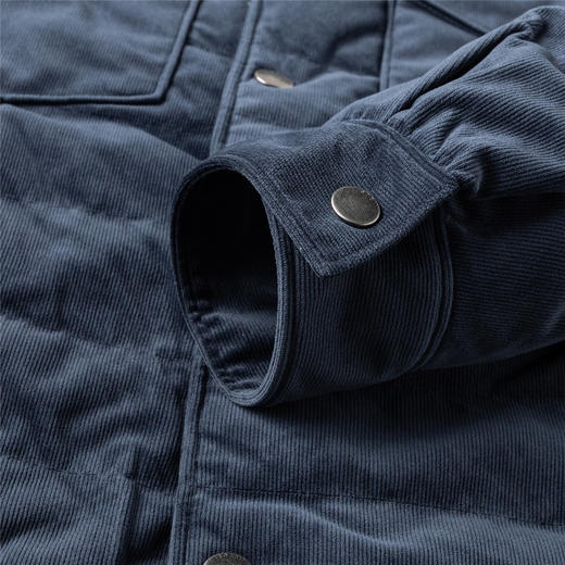 罗蒙白鸭绒羽绒服翻领灯芯绒面料保暖舒适暖和休闲通勤日常棉服外套 商品图13