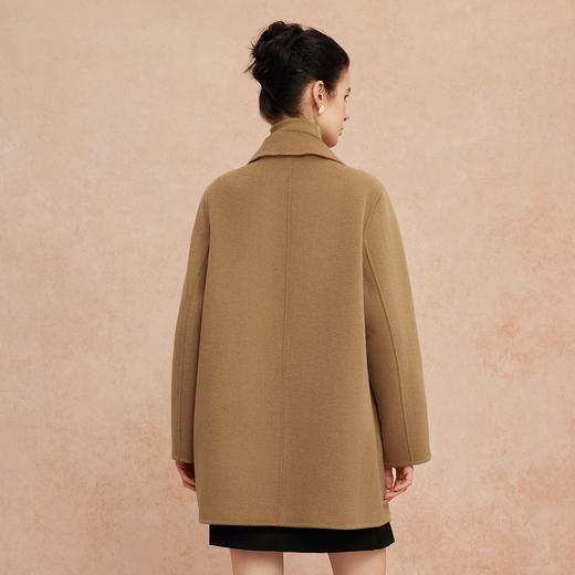 QH948斯尔丽25新款一手长小个子直身简约百搭通勤双面呢羊毛短大衣 商品图1