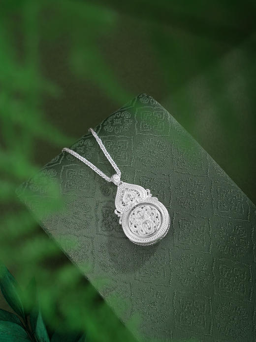 子佩集【福禄宝相】银S990吊坠【QFDZ048】原创作品花丝珐琅彩可转动(不含链)2511 商品图4