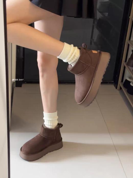 【多妈团购 LEOS VITI加厚雪地靴】经典双色百搭款，驼色温柔，摩卡棕高级，闭眼拍不踩雷，360°蓬松绒毛内里加绒+加绒鞋垫，双倍锁温-安嘉 商品图8
